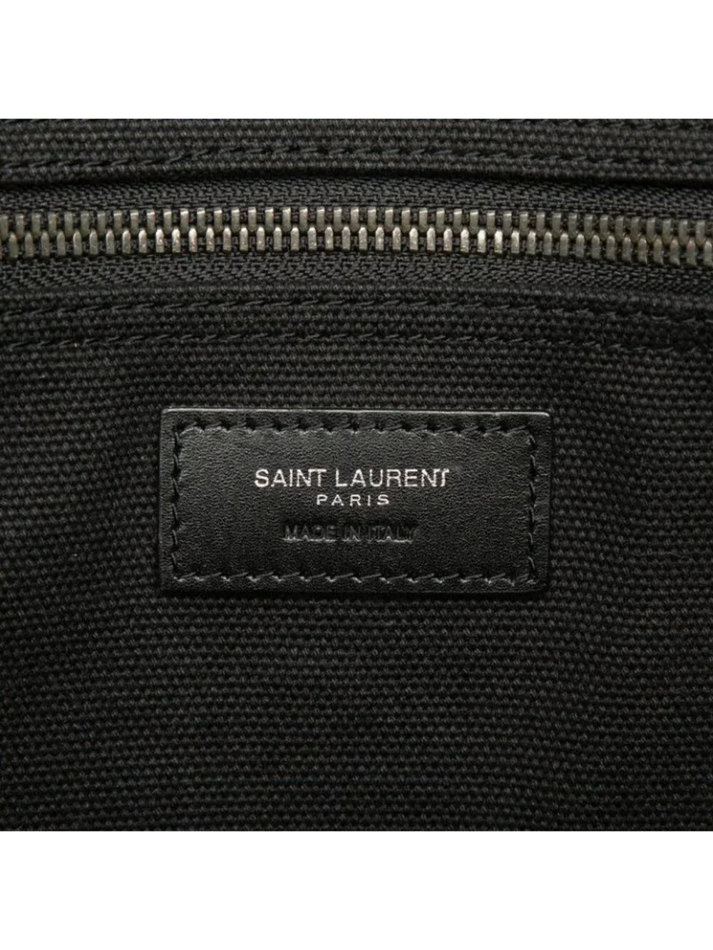 Saint Laurent Rive Gauche Tote Black Canvas Leather